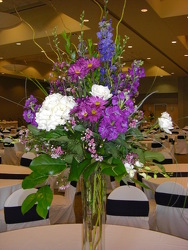 Tall Blue and Purple Centerpieces 