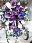 Cala Lily Orchid Peacock Feather Bouquet