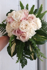 Hosta Leaves Rose Bouquet