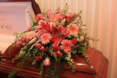 Pretty Pink Casket Spray 